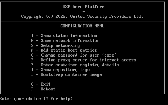 Console menu